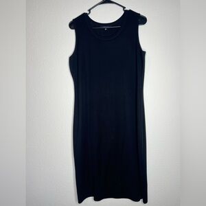 Misook black classic Sleeveless Sheath knit Dress Midi